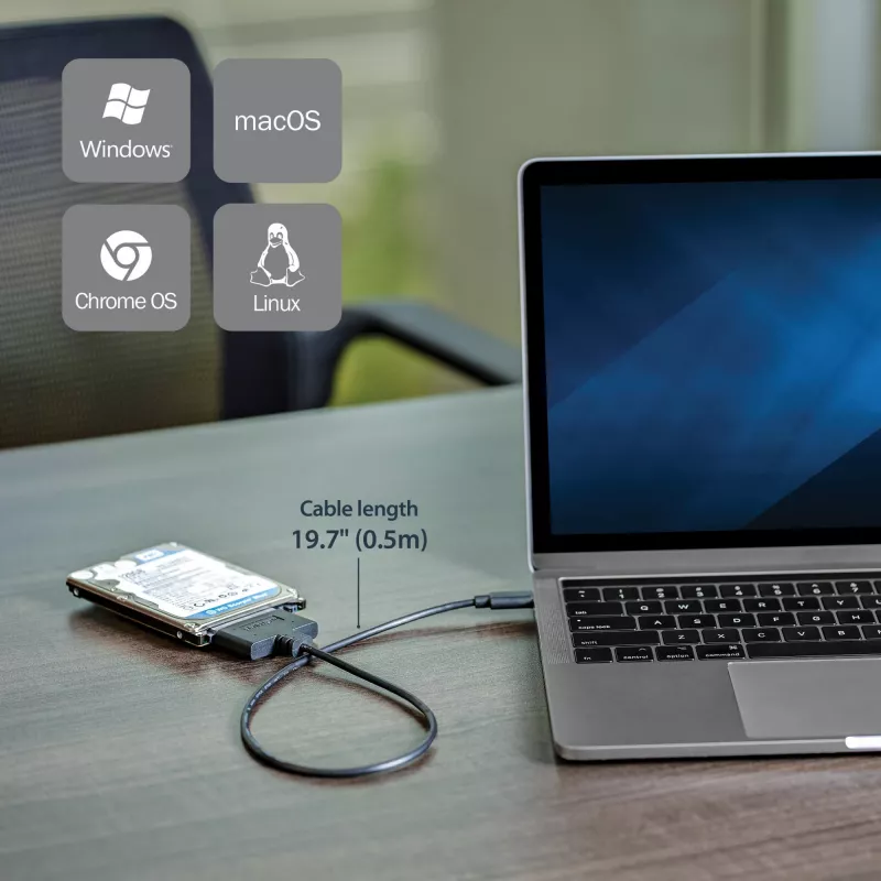 StarTech.com USB 3.1 (10 Gbit/s) adaptérový kábel pre 2,5 palcové SATA disky – USB-C