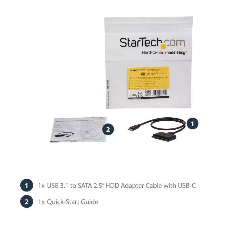 StarTech.com USB 3.1 (10 Gbit/s) adaptérový kábel pre 2,5 palcové SATA disky – USB-C