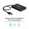 StarTech.com USB 3.0 na dvojitý DisplayPort adaptér – 4K 60 Hz, 3.2 Gen 1 (3.1 Gen 1), USB Type-A, DisplayPort výstup, 4096 x 2160 pixelov