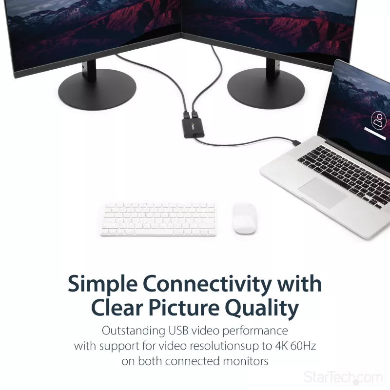 StarTech.com USB 3.0 na dvojitý DisplayPort adaptér – 4K 60 Hz, 3.2 Gen 1 (3.1 Gen 1), USB Type-A, DisplayPort výstup, 4096 x 2160 pixelov