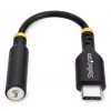StarTech.com USBCAUDIO2 audio adaptér USB-C na 3,5 mm TRRS pre slúchadlá/náhlavná súprava, 32-bitový DAC, kompatibilný s Thunderbolt, 12,7 cm, čierny