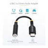 StarTech.com USBCAUDIO2 audio adaptér USB-C na 3,5 mm TRRS pre slúchadlá/náhlavná súprava, 32-bitový DAC, kompatibilný s Thunderbolt, 12,7 cm, čierny