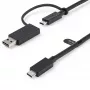 StarTech.com USB-C kábel 3ft (1m) s adaptérom USB-A dongle – Hybridný 2v1 USB-C kábel s USB-A – USB-C na USB-C (10 Gbit/s/100W PD), USB-A na USB-C (5 Gbit/s) – Ideálny pre hybridnú dokovaciu stanicu