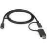 StarTech.com USB-C kábel 3ft (1m) s adaptérom USB-A dongle – Hybridný 2v1 USB-C kábel s USB-A – USB-C na USB-C (10 Gbit/s/100W PD), USB-A na USB-C (5 Gbit/s) – Ideálny pre hybridnú dokovaciu stanicu