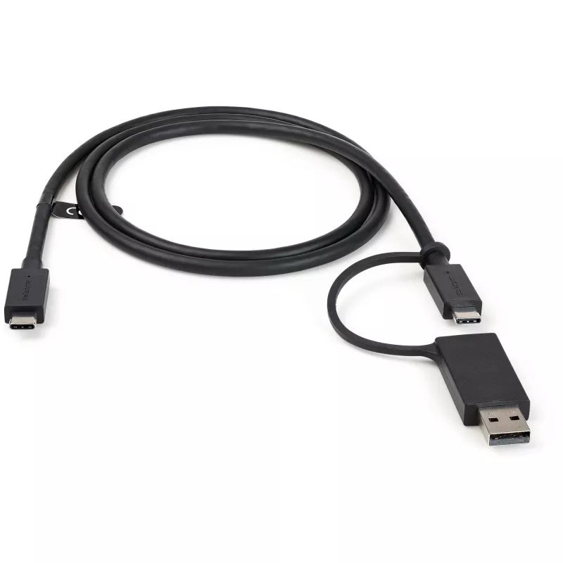 StarTech.com USB-C kábel 3ft (1m) s adaptérom USB-A dongle – Hybridný 2v1 USB-C kábel s USB-A – USB-C na USB-C (10 Gbit/s/100W PD), USB-A na USB-C (5 Gbit/s) – Ideálny pre hybridnú dokovaciu stanicu