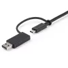 StarTech.com USB-C kábel 3ft (1m) s adaptérom USB-A dongle – Hybridný 2v1 USB-C kábel s USB-A – USB-C na USB-C (10 Gbit/s/100W PD), USB-A na USB-C (5 Gbit/s) – Ideálny pre hybridnú dokovaciu stanicu