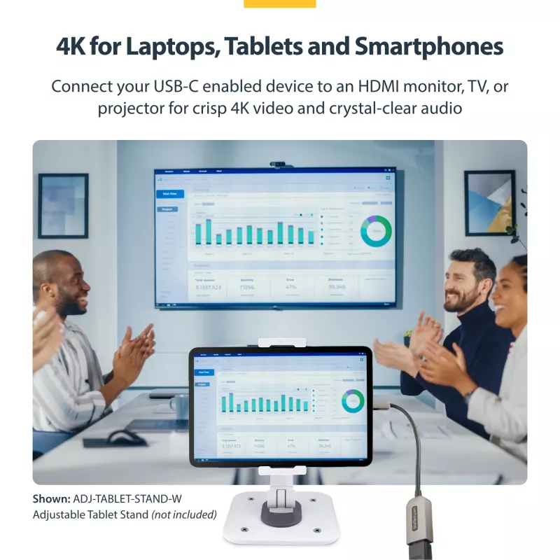 StarTech.com USB-C na HDMI adaptér, 4K 60 Hz video, HDR10, USB-C na HDMI monitor dongle, kompatibilný s USB4 / Thunderbolt
