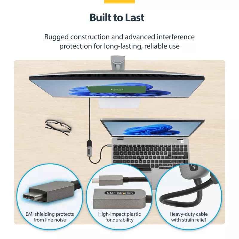 StarTech.com USB-C na HDMI adaptér, 4K 60 Hz video, HDR10, USB-C na HDMI monitor dongle, kompatibilný s USB4 / Thunderbolt