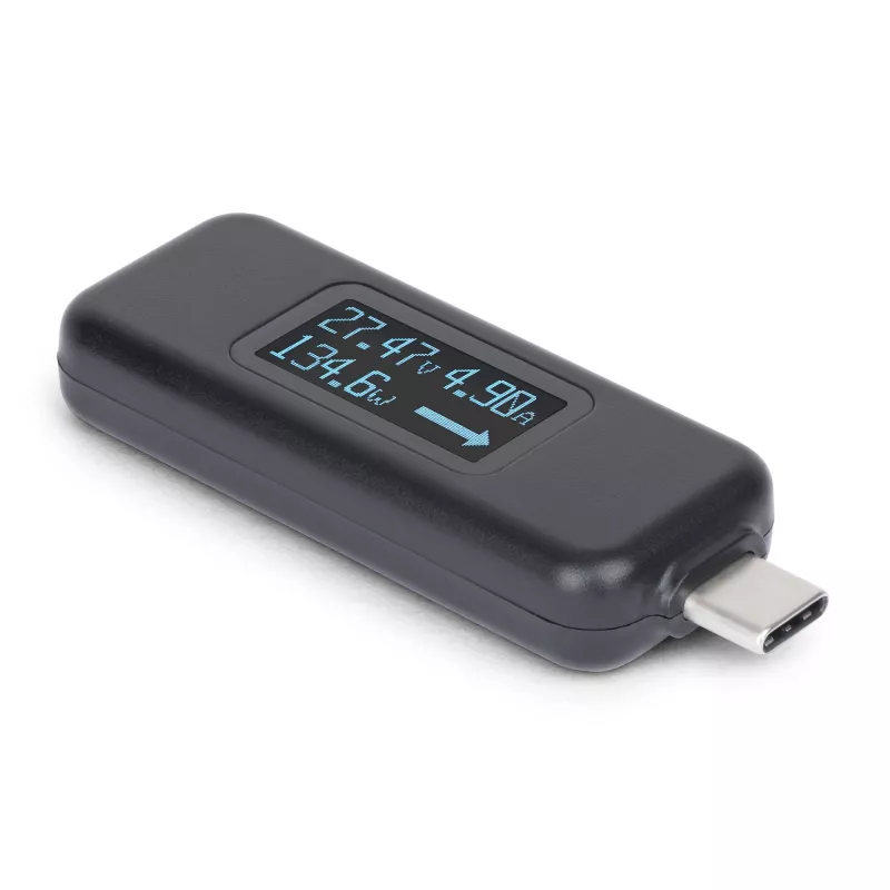 StarTech.com USB-C Power Tester, digitálny multimeter, obojsmerný voltmeter a ampérmeter, až do 240W PD EPR, prenosný tester výkonu USB-C káblov a portov