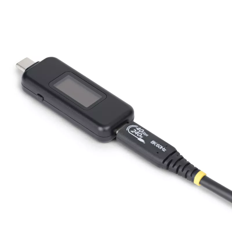 StarTech.com USB-C Power Tester, digitálny multimeter, obojsmerný voltmeter a ampérmeter, až do 240W PD EPR, prenosný tester výkonu USB-C káblov a portov