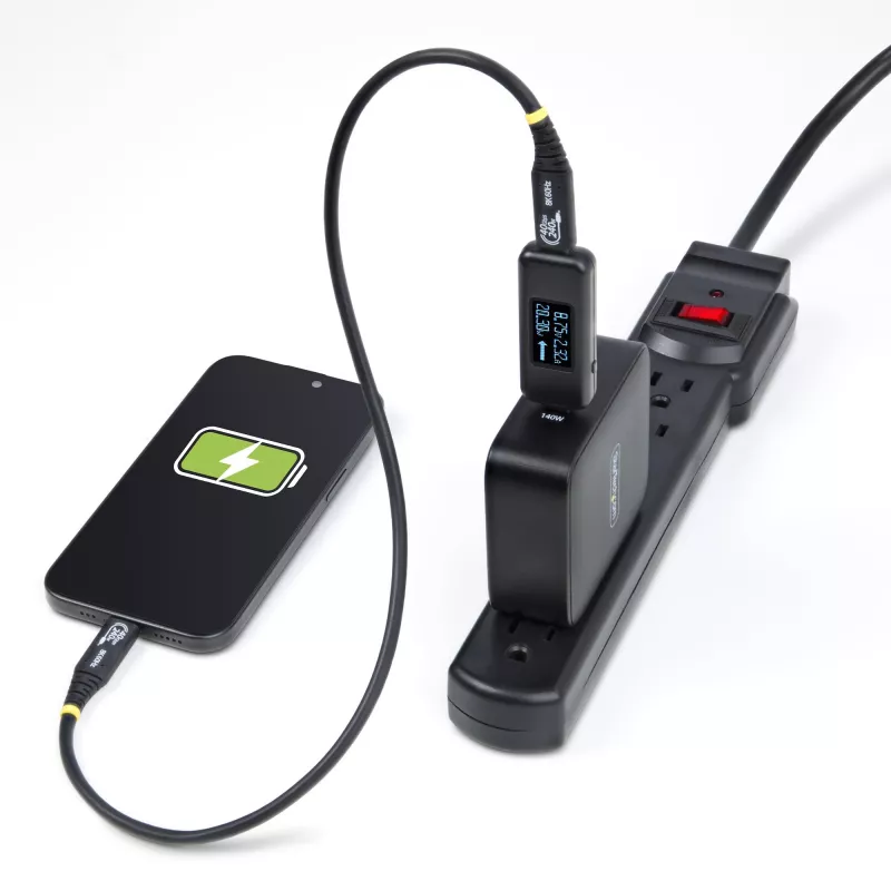 StarTech.com USB-C Power Tester, digitálny multimeter, obojsmerný voltmeter a ampérmeter, až do 240W PD EPR, prenosný tester výkonu USB-C káblov a portov
