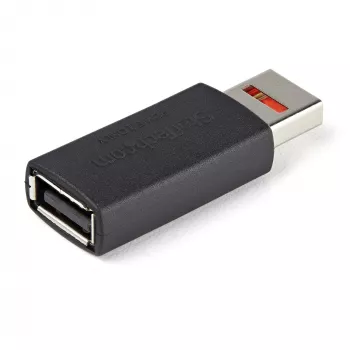 StarTech.com bezpečný nabíjací USB dátový blokovací adaptér – samec na samicu USB-A iba nabíjací adaptér – bezdátový nabíjací/napájací adaptér pre telefón/tablet – USB ochranný adaptér blokujúci dáta
