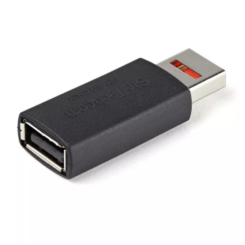 StarTech.com bezpečný nabíjací USB dátový blokovací adaptér – samec na samicu USB-A iba nabíjací adaptér – bezdátový nabíjací/napájací adaptér pre telefón/tablet – USB ochranný adaptér blokujúci dáta