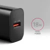 Axagon ACU-QC18 QC 3.0 1× VÝSTUP nástenná nabíjačka 18W, interiérová, AC, čierna