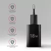 Axagon ACU-QC18 QC 3.0 1× VÝSTUP nástenná nabíjačka 18W, interiérová, AC, čierna