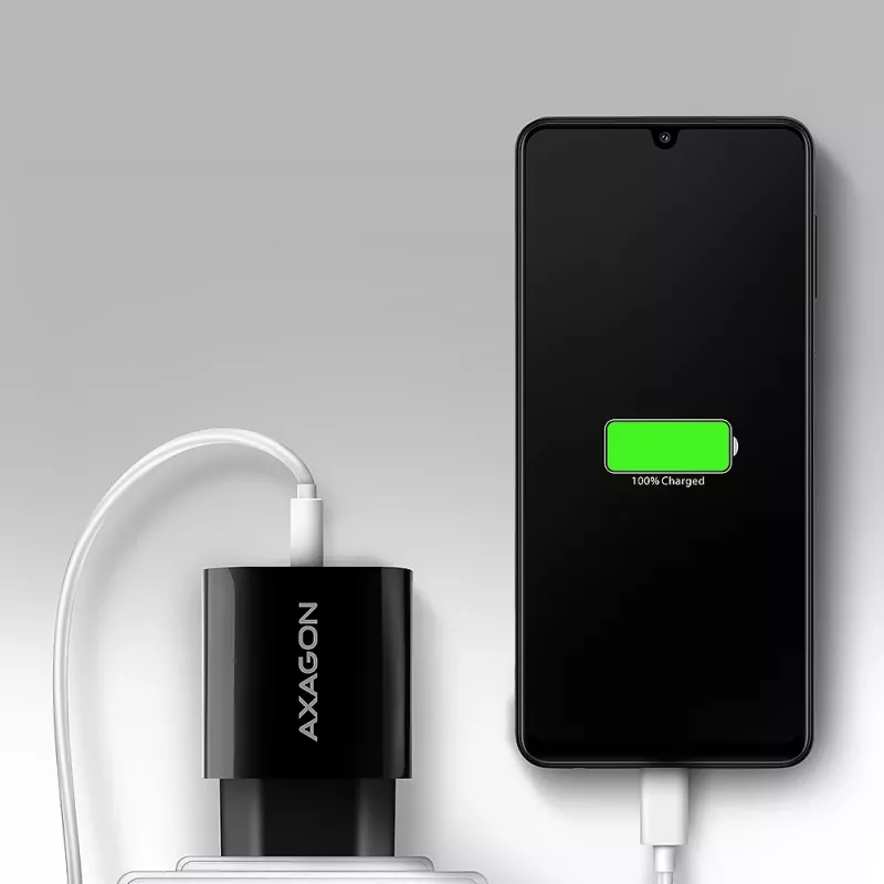 Axagon ACU-QC18 QC 3.0 1× VÝSTUP nástenná nabíjačka 18W, interiérová, AC, čierna