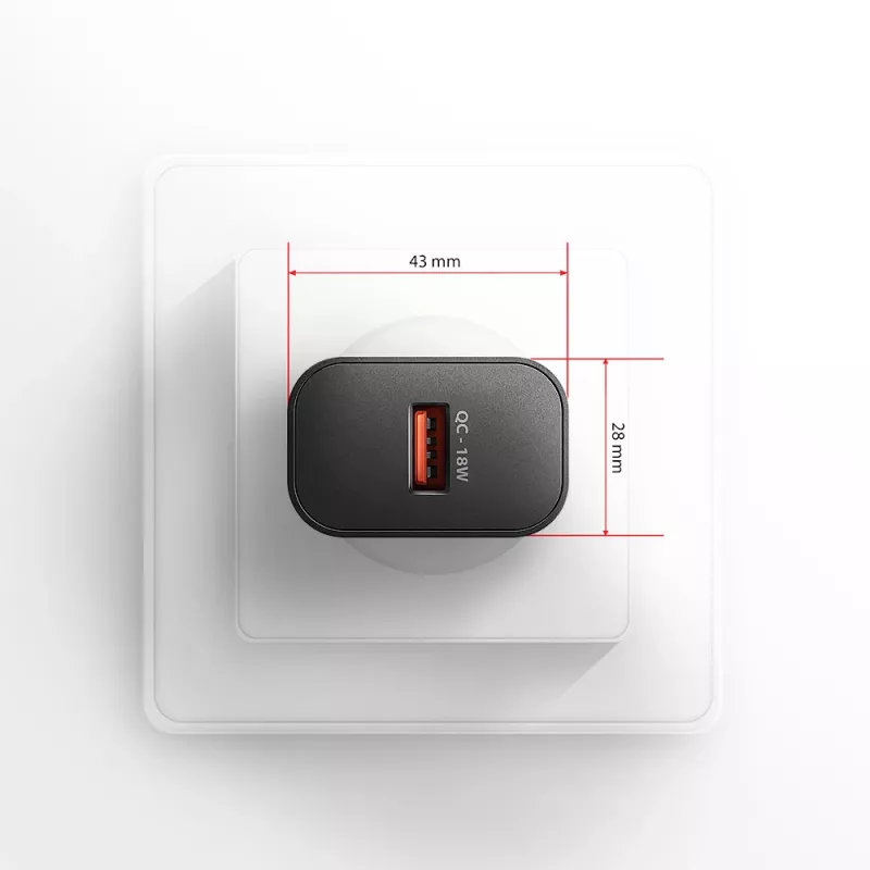Axagon ACU-QC18 QC 3.0 1× VÝSTUP nástenná nabíjačka 18W, interiérová, AC, čierna