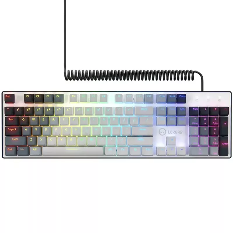 Mechanická klávesnica LORGAR Azar 514 biela s RGB podsvietením, ENG rozloženie