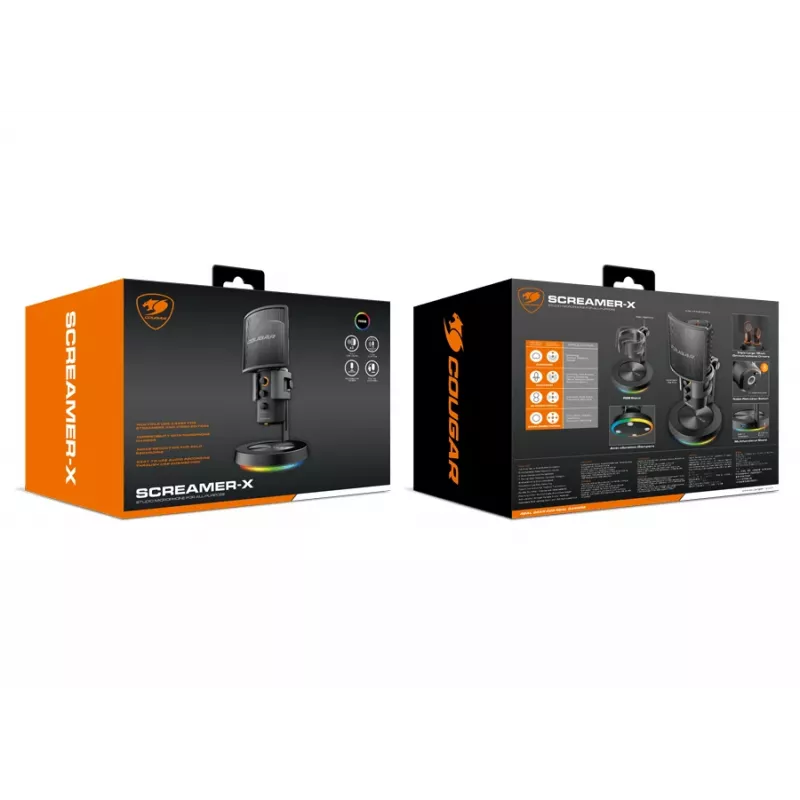 COUGAR štúdiový mikrofón Screamer-X, štúdiový mikrofón, -45 dB, 20 - 20 000 Hz, 16 bit, 48 kHz, 120 dB