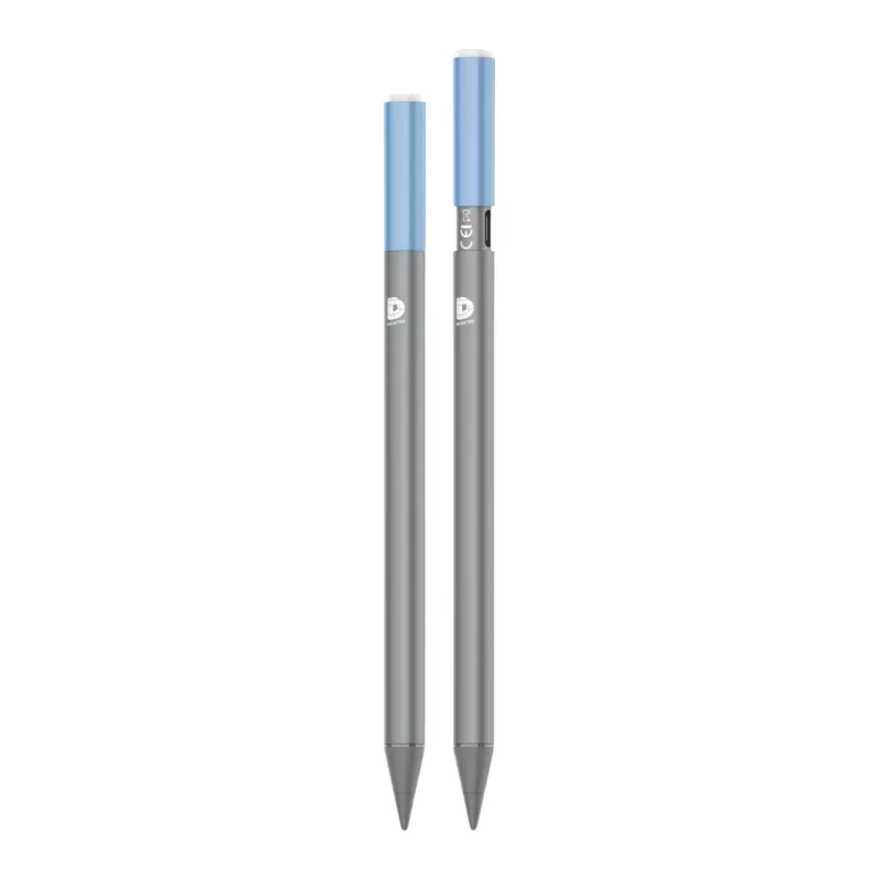 DEQSTER Pencil 2, tablet, Apple, modrý, sivý, Apple iPady od 2018, sivý, hliník, polykarbonát (PC), polyoxymetylén (POM)
