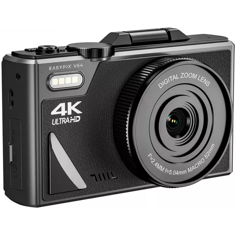 Easypix V64 Flip 20203 kompaktný digitálny fotoaparát, 64 MP, video 4K, 3-palcový výklopný displej, 18x digitálny zoom, WiFi