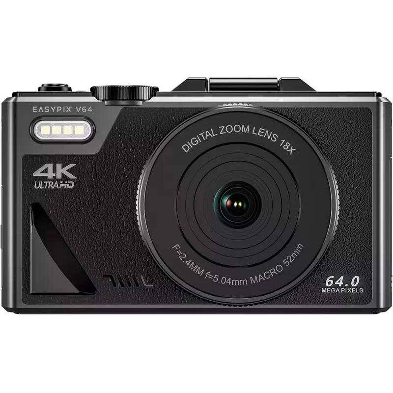 Easypix V64 Flip 20203 kompaktný digitálny fotoaparát, 64 MP, video 4K, 3-palcový výklopný displej, 18x digitálny zoom, WiFi