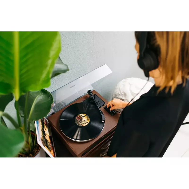 Remienkový audio gramofón Lenco LS-430BN hnedý manuálny 3-4 g prítlačná sila