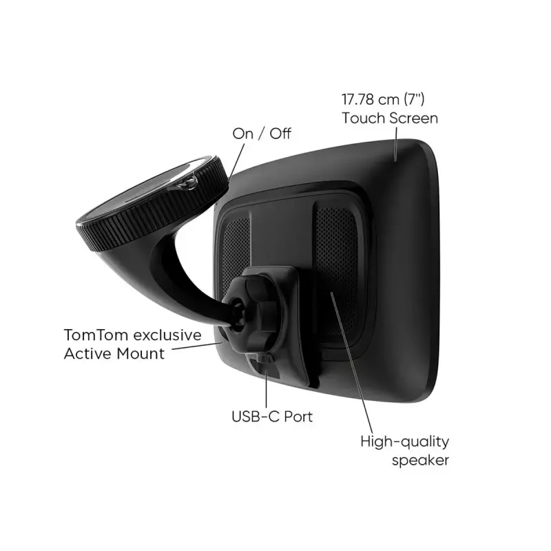 Ručný GPS navigátor TOMTOM GO s 7 palcov dotykovým displejom, 32 GB, mapy Európy, čierny