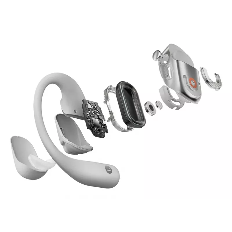SHOKZ OpenFit 2+ slúchadlá bezdrôtové s ušným háčikom, do uší hovory/hudba Bluetooth sivá