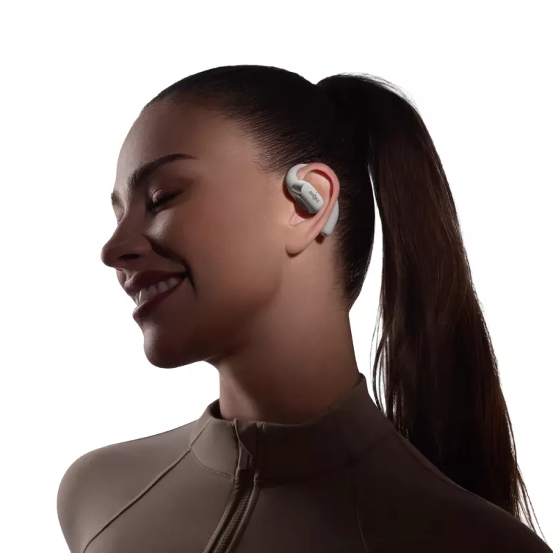 SHOKZ OpenFit 2+ slúchadlá bezdrôtové s ušným háčikom, do uší hovory/hudba Bluetooth sivá