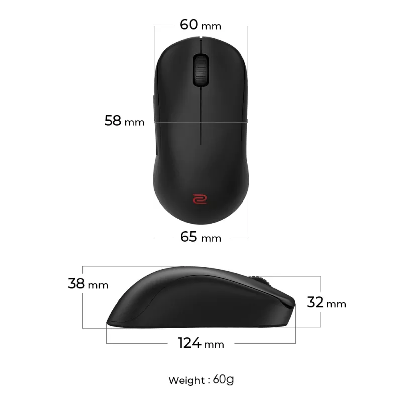 Herná myš ZOWIE U2 obojručná RF Wireless optická 3200 DPI