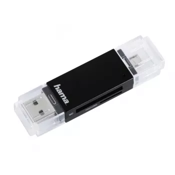 Čítačka kariet Hama Basic USB 2.0 OTG, SD/microSD, čierna