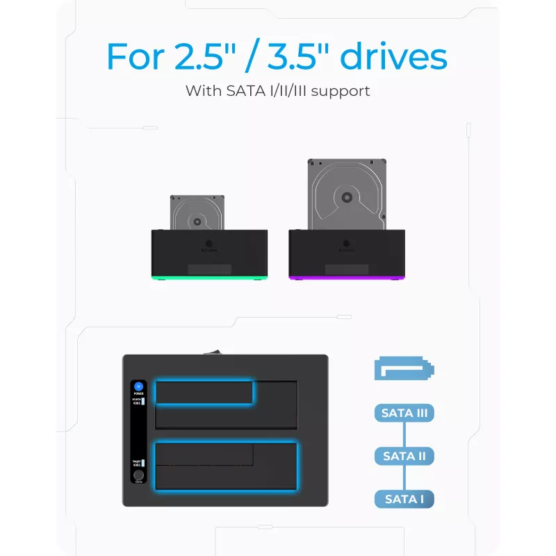 ICY BOX IB-127CL-U3 USB 3.2 Gen 1 (3.1 Gen 1) Type-B čierny