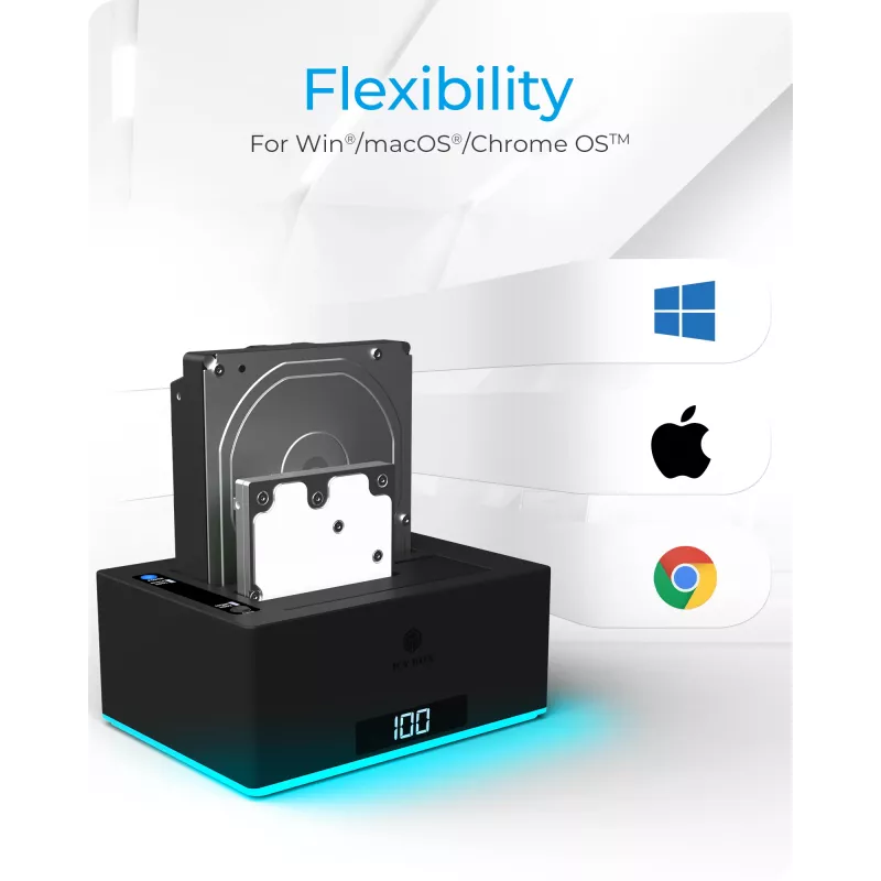 ICY BOX IB-127CL-U3 USB 3.2 Gen 1 (3.1 Gen 1) Type-B čierny