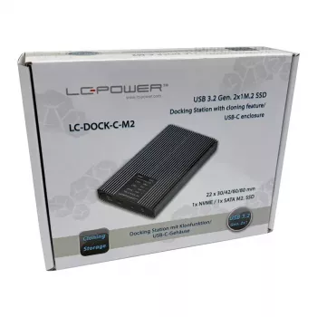 LC-Power LC-DOCK-C-M2 dokovacia stanica USB 3.2 pre SSD M.2 NVMe a SATA