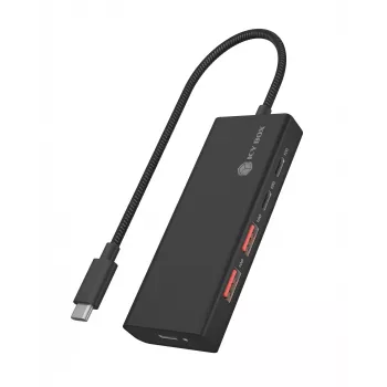 ICY BOX IB-HUB1436-CPD káblový USB 3.2 Gen 2 (3.1 Gen 2) Type-A čierny