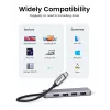 UGREEN 70336 (CM219) rozbočovač USB-C na 4x USB 3.0, 5 Gbps, OTG, napájací port USB-C, kábel 15 cm, sivý