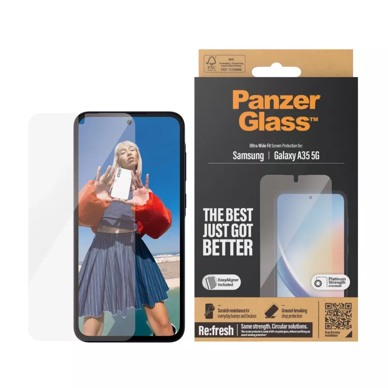 PanzerGlass® ochrana displeja Samsung Galaxy A35 5G | Ultra-Wide Fit s EasyAligner