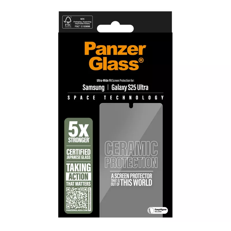 PanzerGlass ® keramická ochrana displeja Samsung Galaxy S25 Ultra | Ultra-Wide Fit s EasyAligner