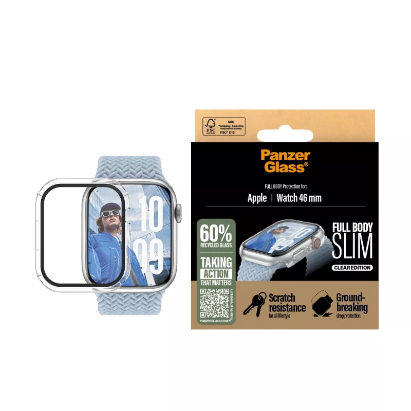 PanzerGlass ® puzdro Full Body tenké transparentné Apple Watch Series 11 | 10 | 46mm