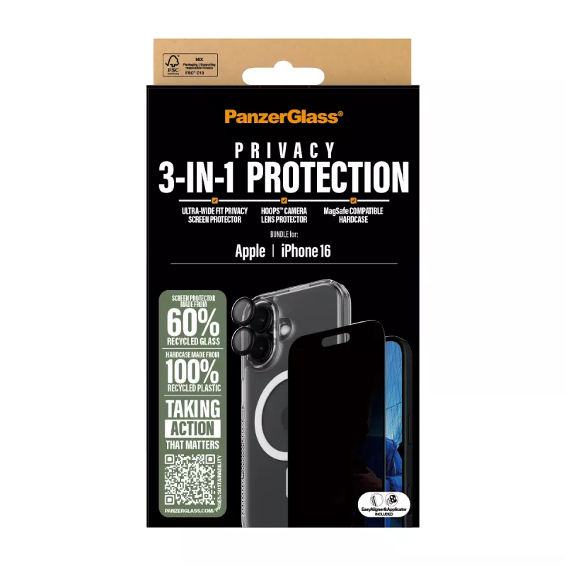 PanzerGlass 3-in-1 balík ochrany súkromia iPhone '24 6.1