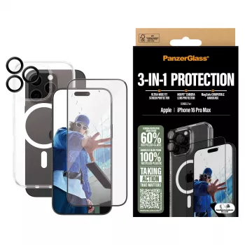 PanzerGlass ® 3-in-1 ochranný balík iPhone 16 Pro Max