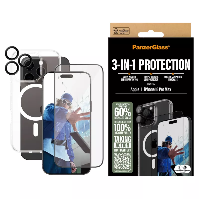PanzerGlass ® 3-in-1 ochranný balík iPhone 16 Pro Max