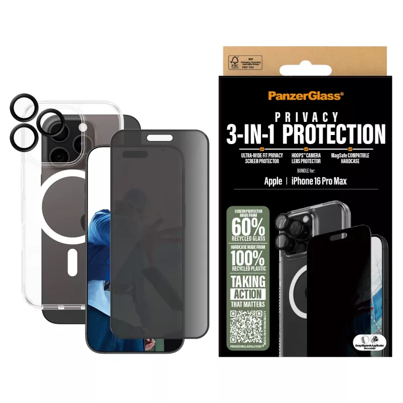 PanzerGlass ® 3-in-1 balík ochrany súkromia iPhone 16 Pro Max
