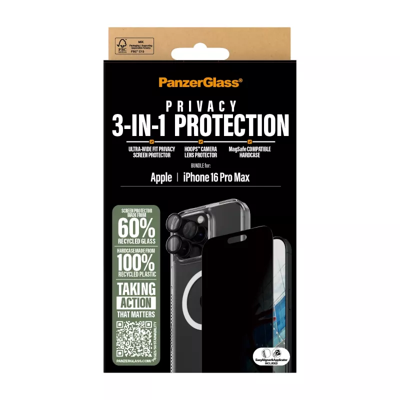 PanzerGlass ® 3-in-1 balík ochrany súkromia iPhone 16 Pro Max