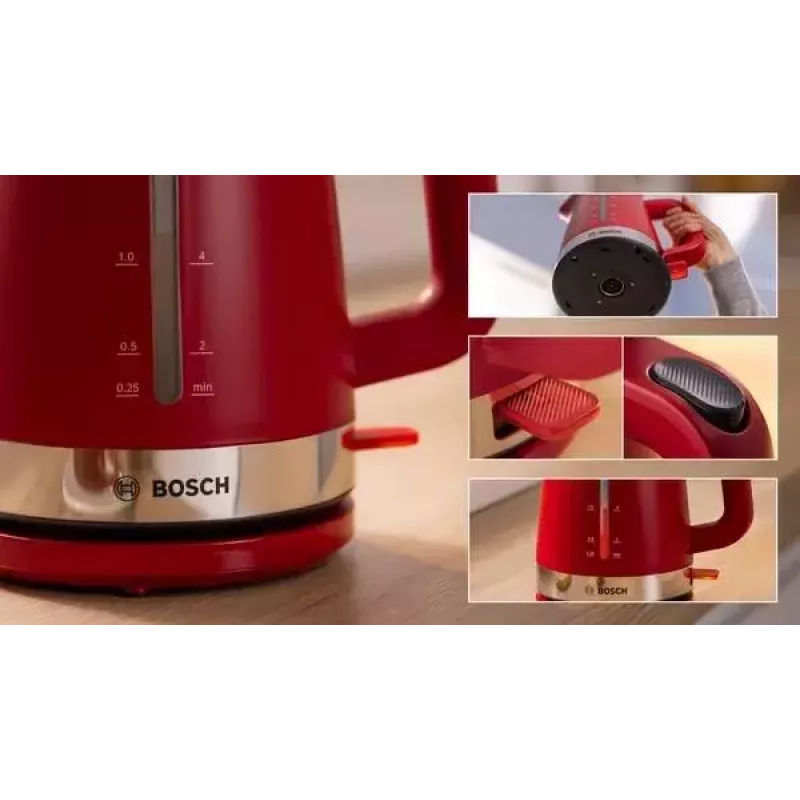 Bosch TWK4M224 elektrická kanvica 1,7 L 2400 W červená