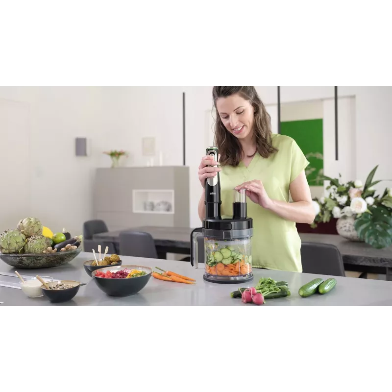 Braun MultiQuick 9 MQ 9187XLI Premium tyčový mixér, 1200 W, čierna/brúsená nehrdzavejúca oceľ