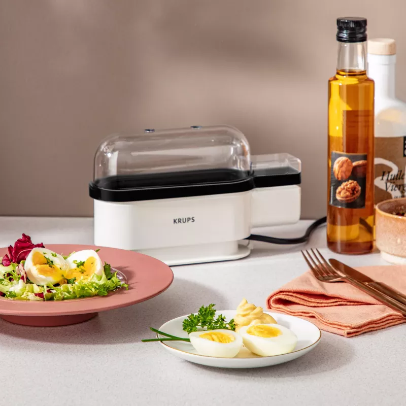 Varič vajec Krups EG2341 kapacita 3 vajcia 300 W čierna biela