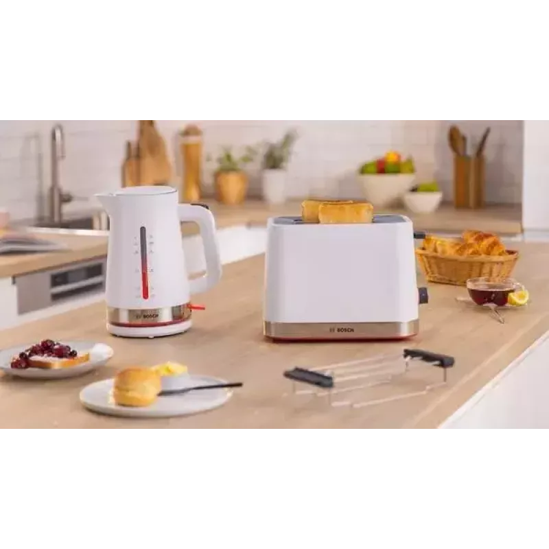 Hriankovač Bosch TAT4M221 2 plátky 950 W biela nehrdzavejúca oceľ