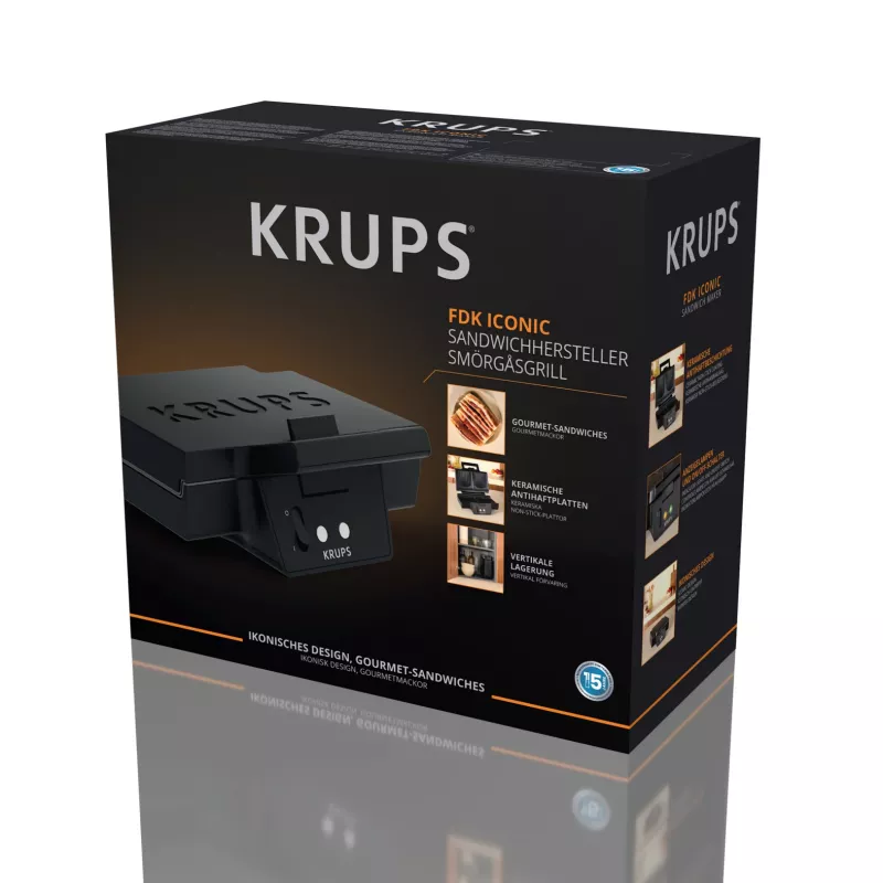 Krups FDK Iconic FDK462 sendvičovač 850 W čierna